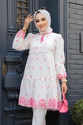 تونیک حجاب صورتی زنانه پلی استر Neva Style - کد 835251821