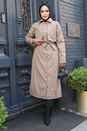 ترنچکت حجاب قهوه ای زنانه مخلوط ویسکون Neva Style - کد 852888528