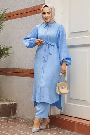 ست بالاتنه و پائین تنه حجاب آبی زنانه رگولار Neva Style - کد 860037797