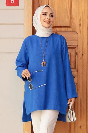 تونیک حجاب سرمه ای زنانه پنبه ای Neva Style - کد 856445736