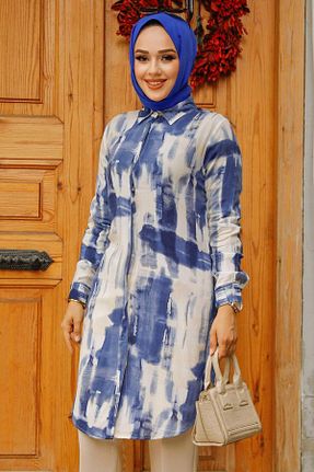 تونیک حجاب سرمه ای زنانه %100 پنبه Neva Style - کد 823103164