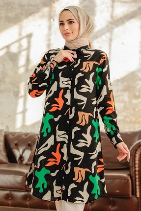 تونیک حجاب مشکی زنانه %100 پنبه Neva Style - کد 640349692