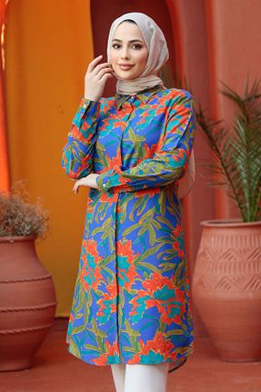 تونیک حجاب سرمه ای زنانه %100 پنبه Neva Style - کد 814772882