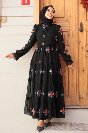 لباس حجاب مشکی زنانه رگولار Neva Style - کد 847383613