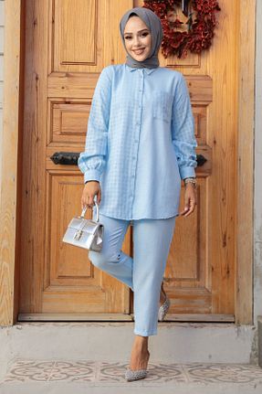 ست بالاتنه و پائین تنه حجاب آبی زنانه رگولار Neva Style - کد 847383536