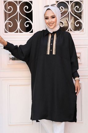 تونیک حجاب مشکی زنانه پلی استر Neva Style - کد 799683590