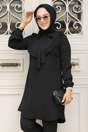 تونیک حجاب مشکی زنانه مخلوط پلی استر Neva Style - کد 825546939