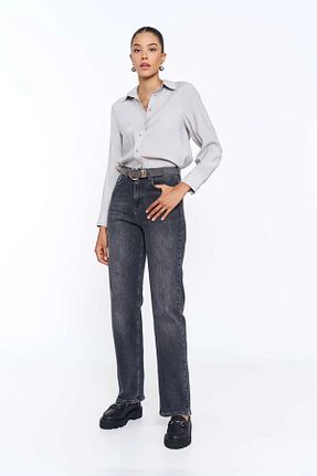 شلوار جین طوسی زنانه پاچه ساده EUROFASHION - کد 926508791
