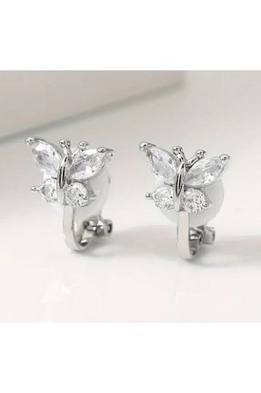 گوشواره غضروفی جواهر طوسی زنانه رودیوم 1PARÇAMAVİ - کد 926508632