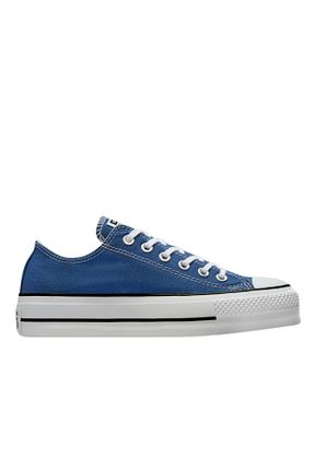 کفش اسنیکر آبی زنانه بند دار Converse - کد 853440437