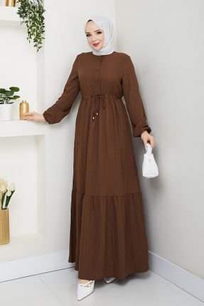 لباس حجاب قهوه ای زنانه رگولار moda periy - کد 926513912