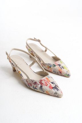 کفش پاشنه بلند کلاسیک بژ زنانه چرم مصنوعی Liza Shoes - کد 926521035