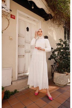 لباس سفید زنانه بافتنی Rabi Shine - کد 926522184