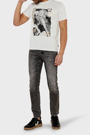 شلوار جین طوسی مردانه پاچه تنگ Armani Exchange - کد 926642581