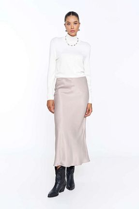دامن بژ زنانه ساتن EUROFASHION - کد 926527524