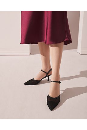 کفش پاشنه بلند کلاسیک مشکی زنانه File Hotiç - کد 898881414