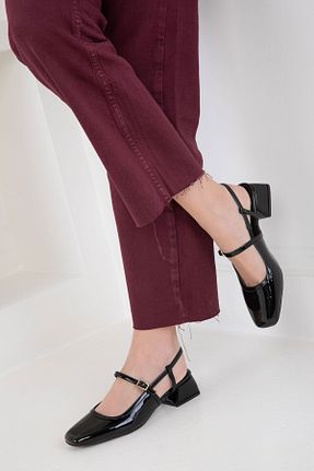 کفش پاشنه بلند کلاسیک مشکی زنانه چرم مصنوعی SOHO - کد 923124686