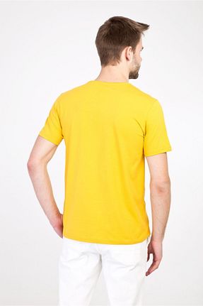 تیشرت زرد مردانه رگولار PLAS - کد 136996745