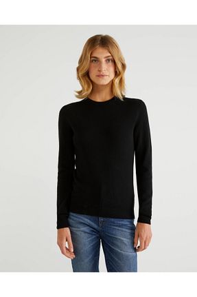 پلیور مشکی زنانه ساده United Colors of Benetton - کد 137177299