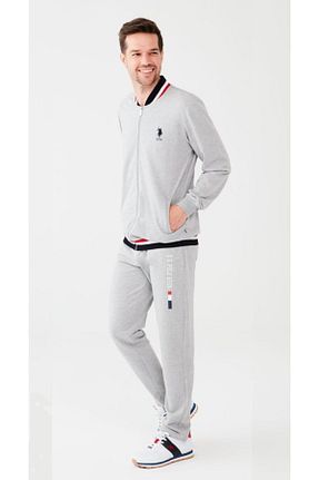ست گرمکن طوسی مردانه پنبه ای U.S. Polo Assn. - کد 137599842