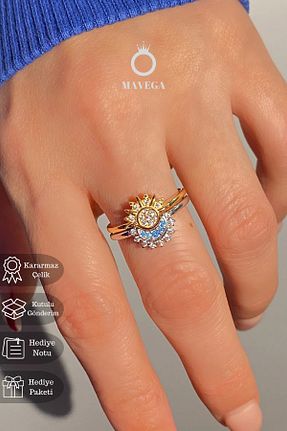 انگشتر استیل (فولاد) رنگی زنانه استیل ضد زنگ MAVEGA - کد 893732851