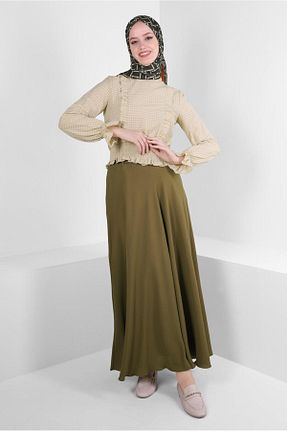بلوز حجاب بژ زنانه پنبه ای Alvina - کد 799581117