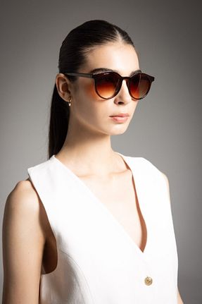 عینک آفتابی قهوه ای زنانه UV400 Defacto - کد 830861011