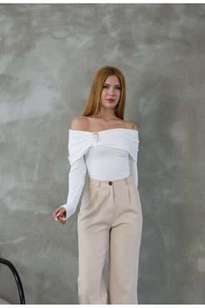 بلوز سفید زنانه ساده flu - کد 924749626