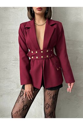 کت بلیزر زرشکی زنانه بافتنی VESS MODA - کد 924753560