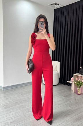 سرهمی قرمز زنانه Fitted ECEMİ - کد 925425229
