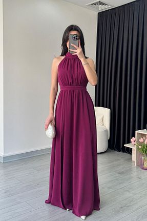 لباس بنفش زنانه بافتنی ECEMİ - کد 924753165