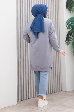 تونیک حجاب طوسی زنانه پنبه پلی استر Bala Giyim - کد 894338749