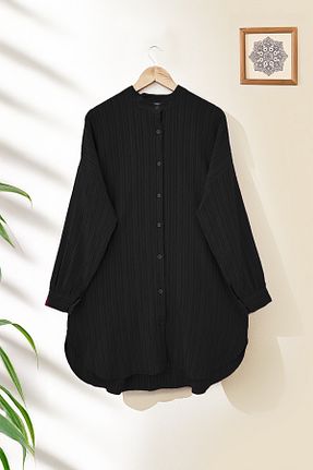 تونیک حجاب مشکی زنانه مخلوط ویسکون MODAQU - کد 924792283