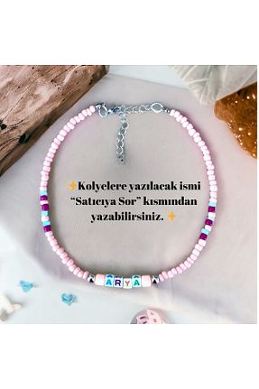 گردنبند جواهر صورتی بچه گانه منجق LeylanTakı - کد 285814800