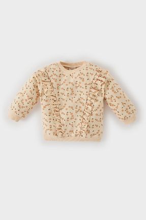 سوئیشرت بژ بچه گانه گلدار Defacto - کد 872754790