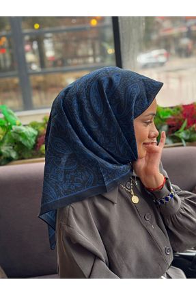 روسری آبی پنبه ای İREM - کد 924809197