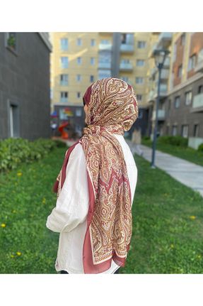 شال زرشکی زنانه پنبه ای efdal şal eşarp - کد 924818021