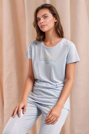 ست لباس راحتی آبی زنانه طرح دار Pierre Cardin - کد 924966979