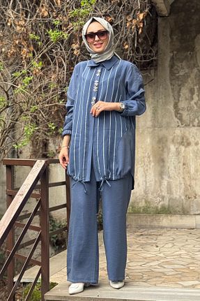 ست بالاتنه و پائین تنه حجاب سرمه ای زنانه رگولار FUAT GÜRSEN - کد 924981093