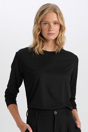 بلوز مشکی زنانه رگولار Defacto - کد 859115540