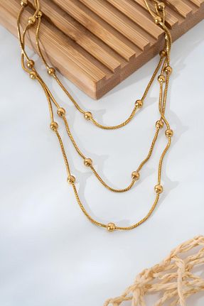 گردنبند استیل ( فولاد ) متالیک زنانه استیل ضد زنگ ZERİUM - کد 925012747