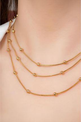 گردنبند استیل ( فولاد ) متالیک زنانه استیل ضد زنگ ZERİUM - کد 925012747