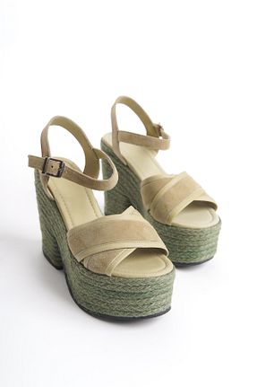 صندل سبز زنانه پاشنه پر Elile Shoes - کد 925023993