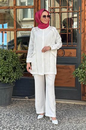 ست بالاتنه و پائین تنه حجاب نباتی زنانه رگولار Moodbasic - کد 925030668