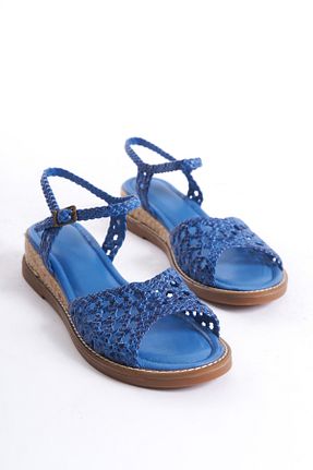صندل آبی زنانه پاشنه پر Elile Shoes - کد 925020000