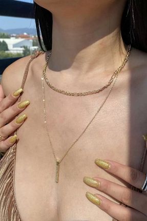 گردنبند جواهر زرد زنانه زیرکن xsir - کد 925028115
