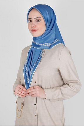 روسری سرمه ای پلی استر Alvina - کد 804945433
