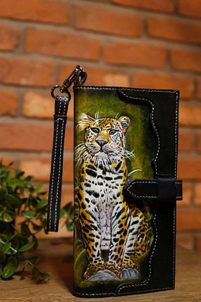 کیف پول سبز زنانه ابعاد بزرگ esras leathers - کد 925051485