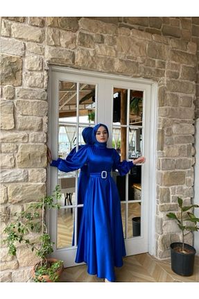 لباس مجلسی حجاب آبی زنانه یقه ماهیگیر LAVENDEL - کد 863073054