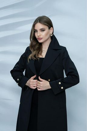 ترنچکت مشکی زنانه آستر دار Eccim Fashion - کد 925715009
